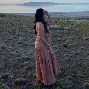 Mauve pink maternity dress